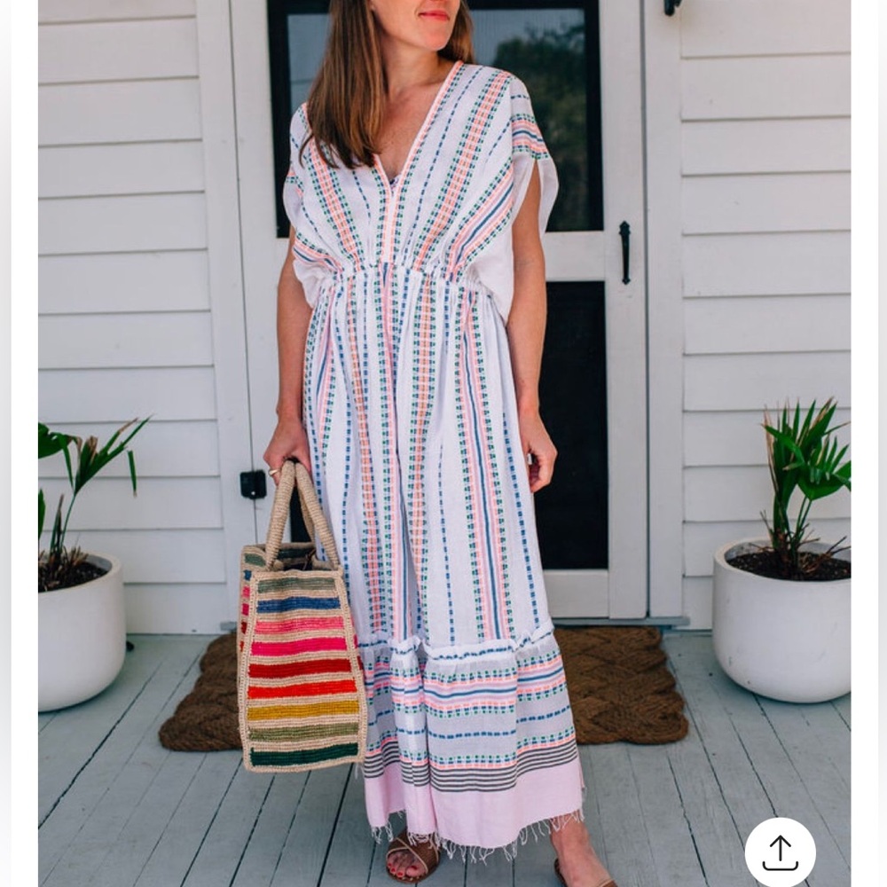 Lemlem Doti Plunge Neck Dress - size large